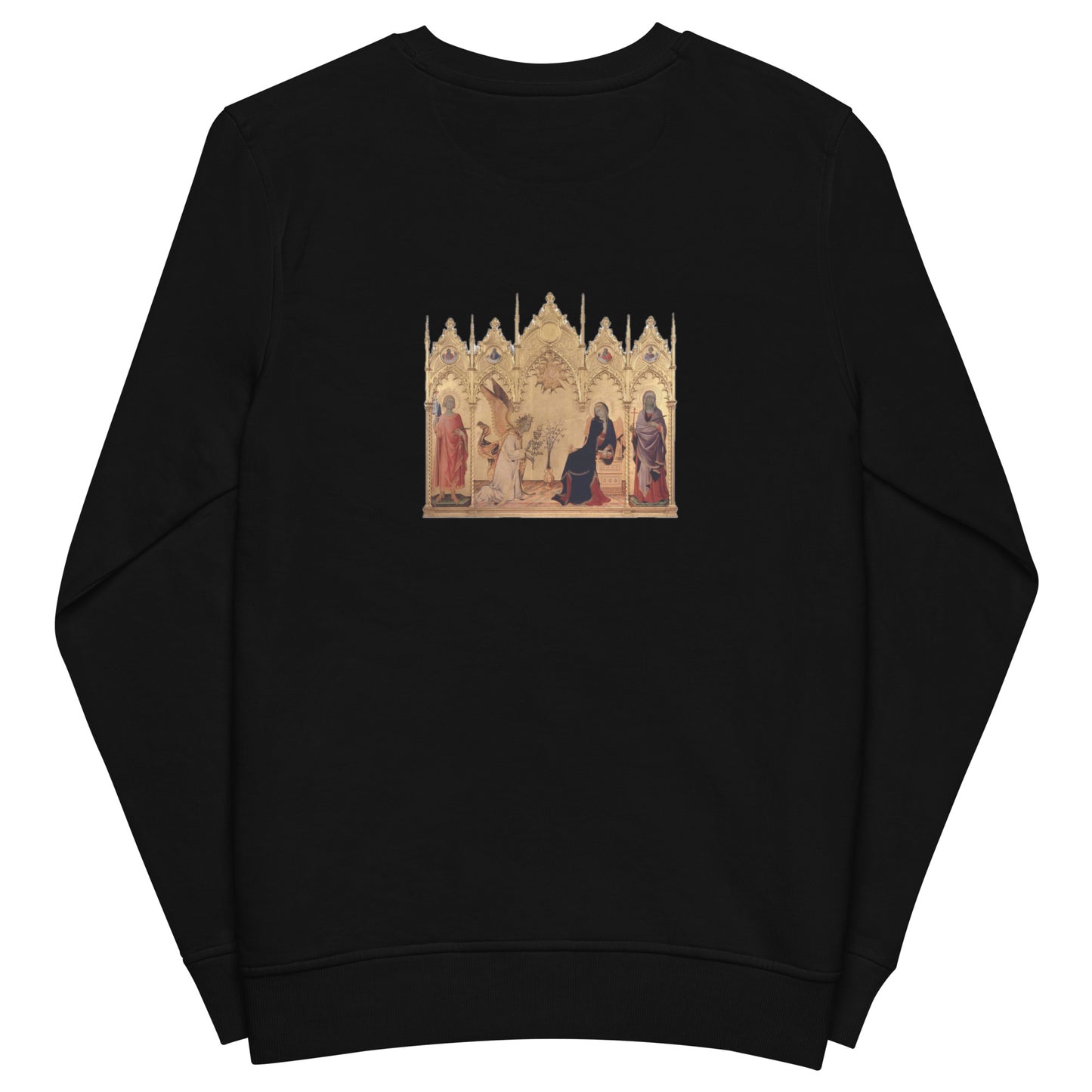 Annunciation with St. Margaret and St. Ansanus by Simone Martini [Unisex organic sweatshirt]