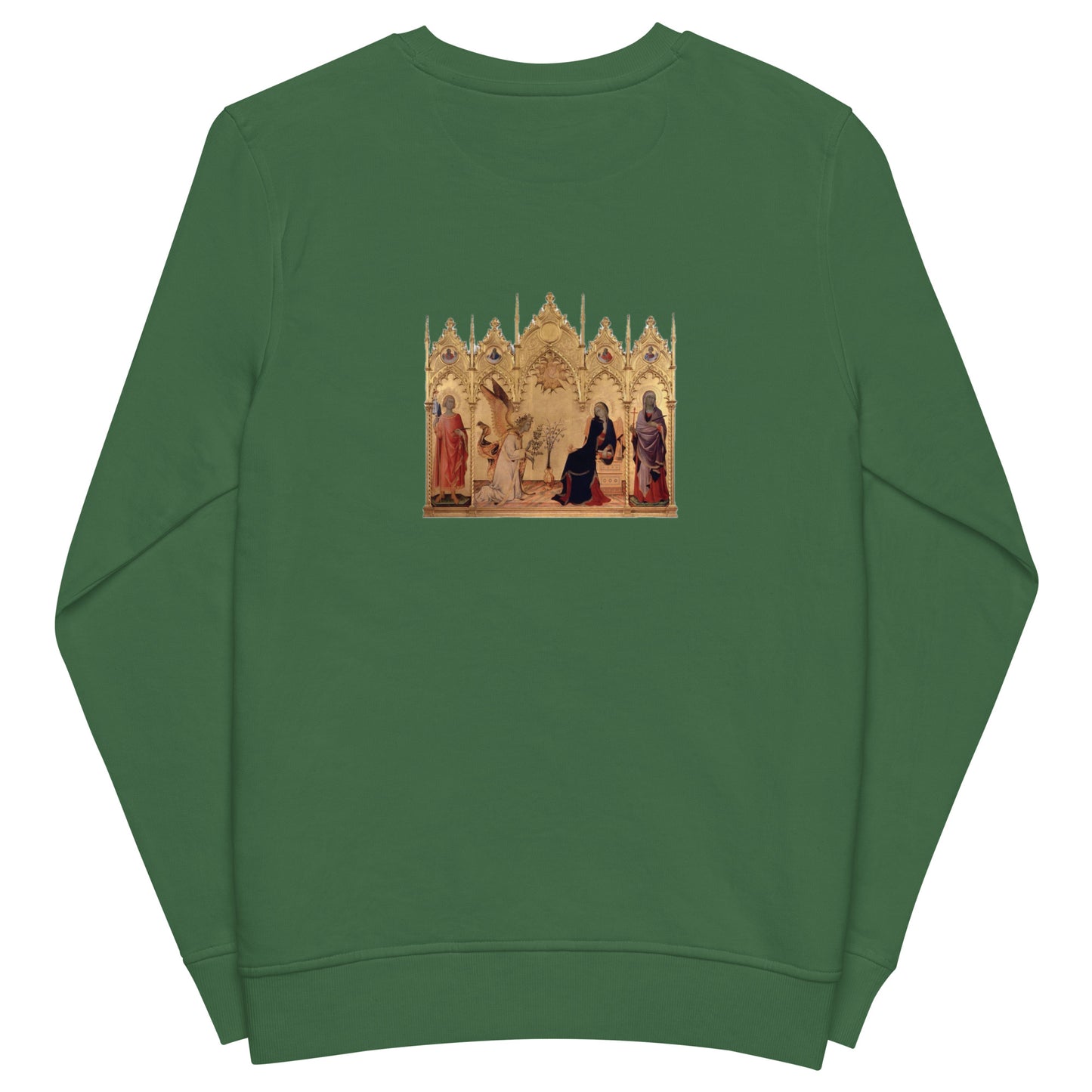 Annunciation with St. Margaret and St. Ansanus by Simone Martini [Unisex organic sweatshirt]