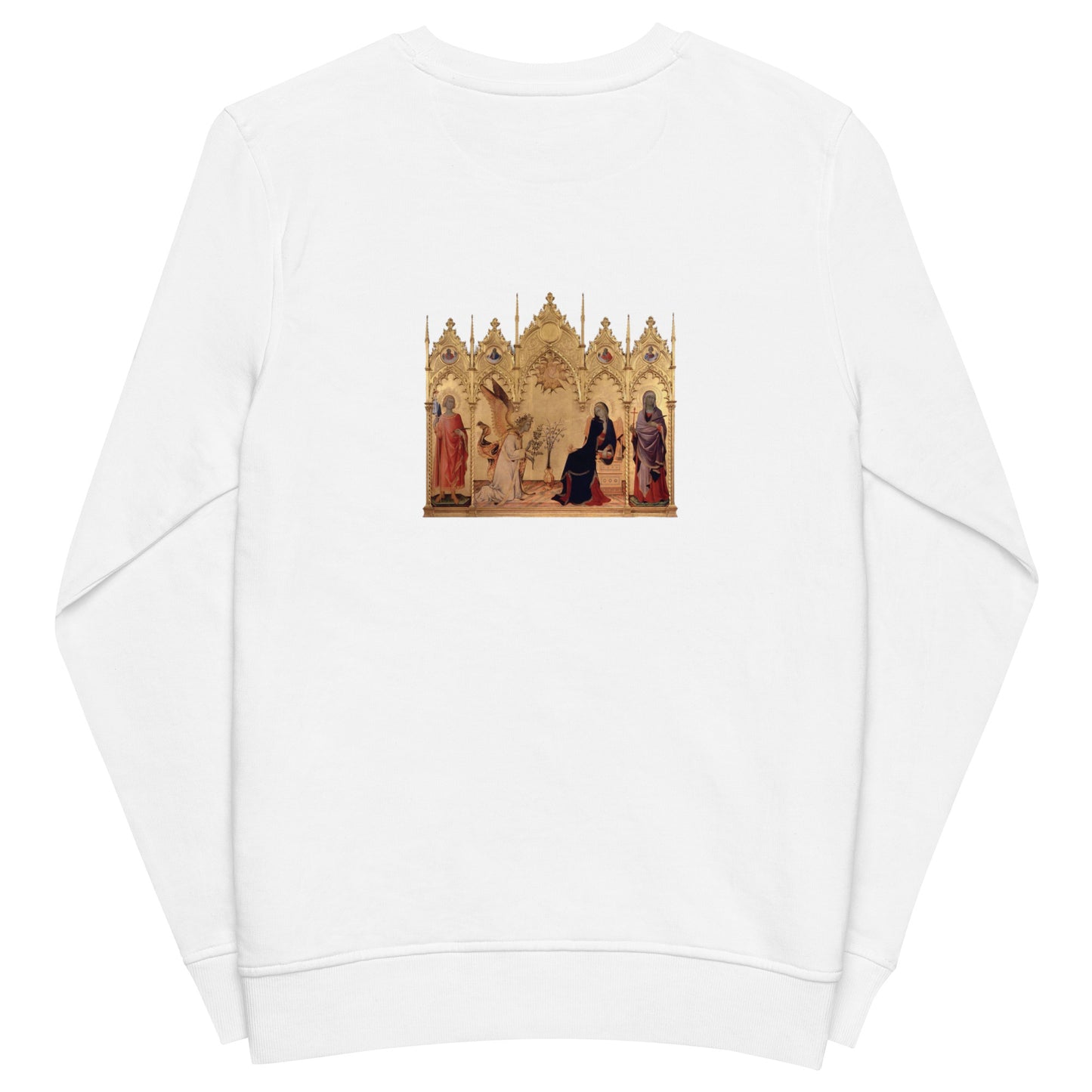 Annunciation with St. Margaret and St. Ansanus by Simone Martini [Unisex organic sweatshirt]